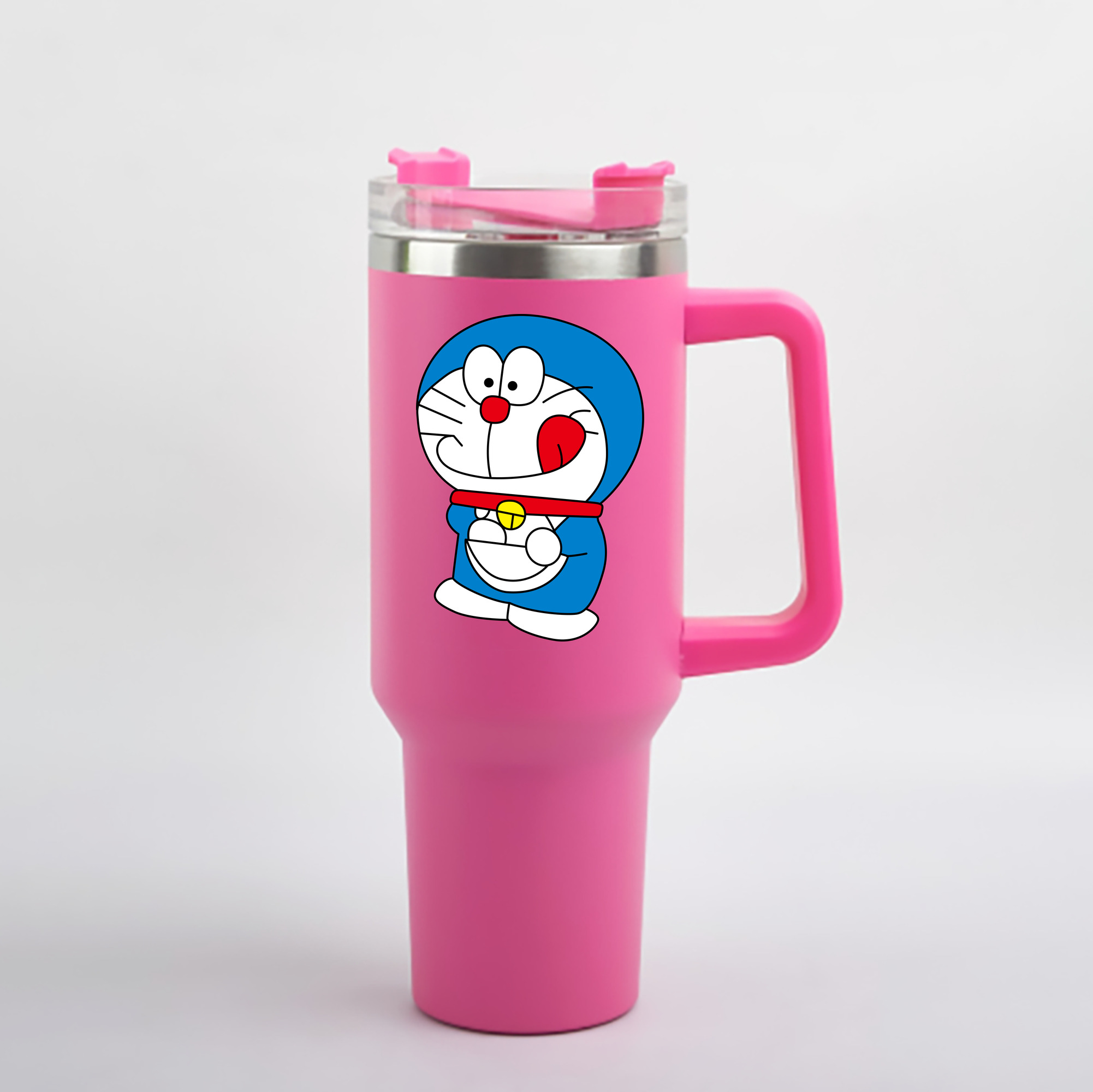 （画像用） ドラえもん Doraemon 1200mL車用タンブラー - クリスタルステッカー（プラスチックストロー付き）